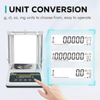 LAB FISH Analytical Balance 220g x 0.1mg Scale High Precision 0.0001g Accuracy Digital Lab Scale Internal & External Calibration for Laboratory Pharmacy Jewelry