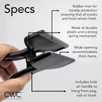 COOK WITH COLOR Bag Clips - Heavy Duty Chip Clip and Refrigerator Magnet Clips for Food Storage with Air Tight Seal Grip, Black, Pack of 4 Large Clips