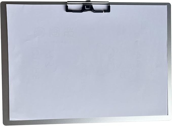 Horizontal Aluminum Clipboard,11x17 Inches A3 Side Clip Metal Clipboards with Pen Holder,Extra Large Construction Board,304 Stainless Steel Low Profile Clip