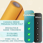 PerkHomy 48" x 1,440" (120') Orange Kraft Paper Roll for Craft Bulletin Board Paper Art Table Covering Crafting Gift Wrapping Bouquet Packing Parcel 80GSM 55LB (Orange, 48" x 120')
