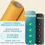 PerkHomy 48" x 2,400" (200') Orange Kraft Paper Roll for Craft Bulletin Board Paper Art Table Covering Crafting Gift Wrapping Bouquet Packing Parcel 80GSM 55LB (Orange, 48" x 200')