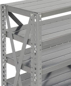 Global Industrial 7 Shelf Steel Shelving with (36) 4" H Plastic Shelf Bins, Gray Frame & Blue Bins, 36" W x 12" D x 39" H, Industrial or Commercial Storage, Assembly Required