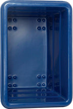Global Industrial 6 Bushel Plastic Bulk Box Truck, Direct Mount Base, 500 lbs. Capacity, 3" Non-Maring Rubber Casters, Blue, 33-2/5"L x 23" W x 24-1/2"H