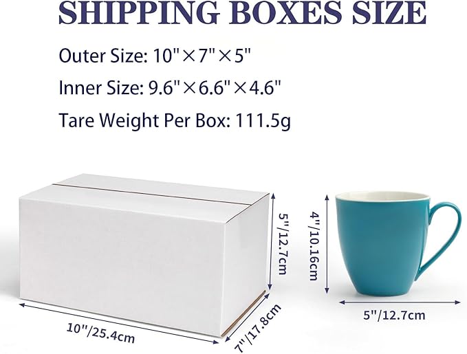 Shipping Boxes 10x7x5 Set of 40, White Corrugated Cardboard Box for Mailing Business Packaging
