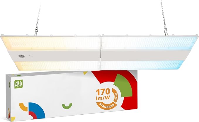 ASD LED Linear High Bay Light Fixture, Commercial Shop Lighting | 3CCT, Dimmable, Power Adjustable, DLC Premium, UL Listed | 500W 78000LM 3500-5000K 200-480V | Warehouse, Garage, Workshop Lamp | White