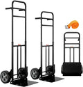 Folding Hand Truck Heavy Duty, 600 LB - 800 LB Moving Dolly Cart, Compact Foldable Alloy Steel Design, Adjustable 47.5"/51.5", 8" Solid Rubber Wheels, Ideal for Warehouse, Home, Office, Small Business