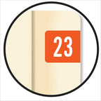 Doctor Stuff 2023 Year Stickers, Dark Orange, 500/Roll, 1/2" x 1-1/8", Medical Folder Labels, End Tab Stickers, Yearly File Labels