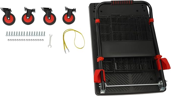 Heavy Duty Foldable Hand Truck, 660 LBS Capacity Heavy Duty Folding Cart, Removable Mesh Cage & Platform Cart, for Commercial Warehouse, Office, Yard