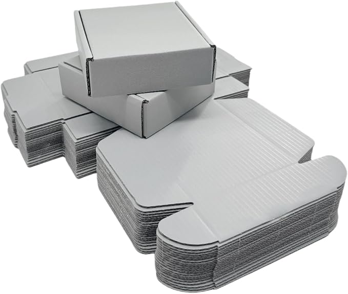 15 Pcs 4.7 x 4.7 x 1.6 Inches Mini Size Corrugated Cardboard Gift Boxes Recyclable Shipping Boxes for Packing Jewelry Ornament Gift Craft Packaging Supplier (Gray, 4.7 x 4.7 x 1.6")