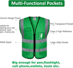 BeautyWill Custom Logo 10/20 Pack Safety Vest Class2 High Visibility Vest with Pockets Breathable Construction Vest Bulk