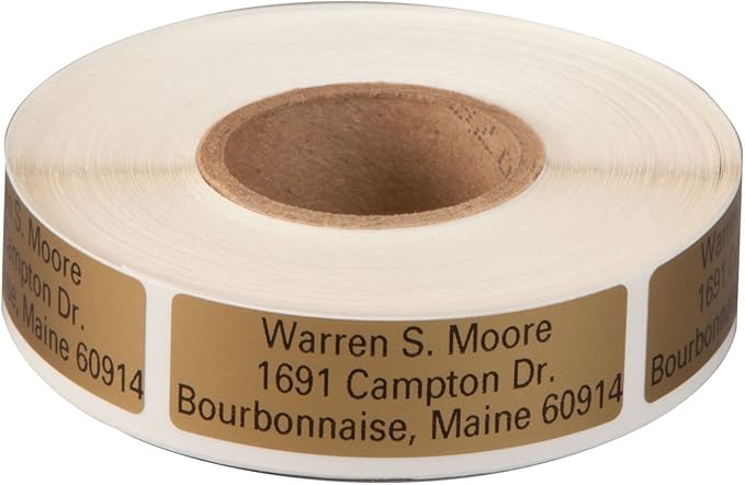 Personalized Large Print Self-Stick Address Labels 500 - Gold