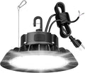 UFO LED High Bay Light 150W, 22,500LM 0-10V Dimmable, 5' Cable with US Plug, Hanging Hook, Safe Rope, ETL Listed Shop Lights for Warehouse, Factory, Barn Shop
