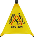 6 Pcs Pop up Wet Floor Sign, 20 Inch Slippery When Wet Sign with Storage Tube, 4-Sided Yellow Safety Warning Caution Cone for Commercial Industrial Office Use