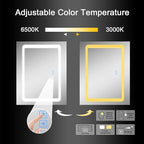 Fundin Lighted Medicine Cabinet with LED Light, Defogger, Dimmer, Outlet and USB Charger, Recessed or Surface Mount, Aluminum Material,20W x 25.6H inch