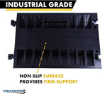 Kable Kontrol Atlas Heavy Duty Cable Protector Ramp - 2 Channel Bulk Wholesale Pallet - 20 Pcs - 35” Long Black & Yellow – 32000 Lbs Capacity - Rubber Speed Bump Wire Protector Cord Cover – CP9985