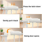 Extra Wide Baby Gate Extra Tall Dog Gate for Stairs Doorways White Metal Tension Child Pet Safety Gates with Pressure Mount 62-67 Inch (White)