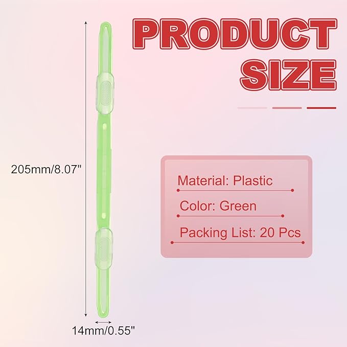 PATIKIL 20 Pcs Loose-Leaf Paper Binding Clamps, Green Plastic Paper Organizers Notebook Fasteners Reusable Prong Binder Clip for Home Office File Report Chart Documents