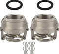 2PCS Aluminum Type DC Cam and Groove Fitting, Female Coupler x Female NPT, with 2PCS Camlock Gasket Fitting (0.75")