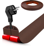 Floor Cord Cover Self Adhesive Cord Hider,10FT Cable Management, Extension Strip Protector for Wires, Prevent Cable Trips for Offices, Gyms, Exhibitions Cavity:0.3"(W) x 0.28"(H) Coffee