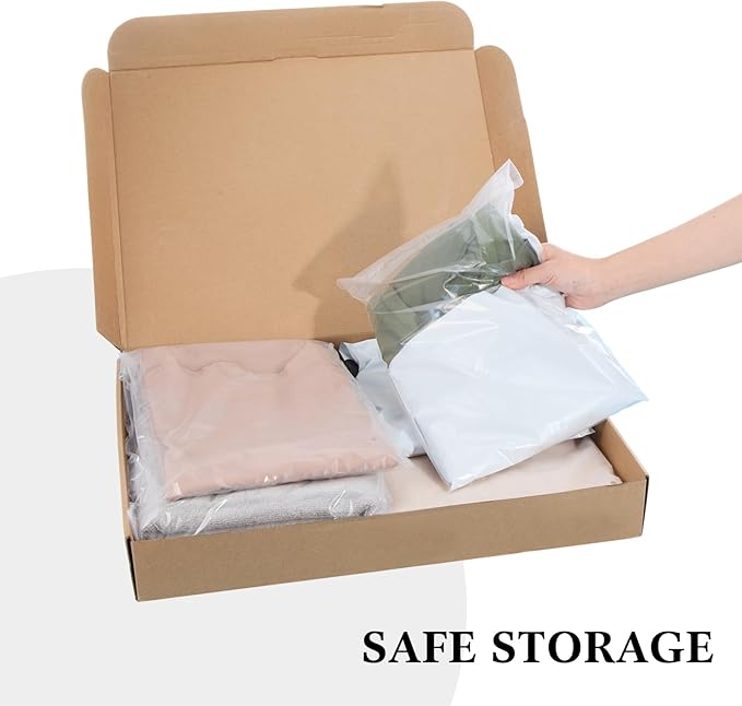 Outus 50 Pcs Mailers with 50 Pcs Poly Self Adhesive Clothes Packaging Bags 4 Sizes Self Adhesive Shipping Mailers Frosted Sealing Plastic Bags for Clothing Small Business Flexible Mailing