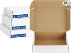 Assorted-Sizes-Shipping-Boxes-24-Pack: 11x8x2 & 12x9x3 & 13x10x2 Small-Shipping-Boxes-Mailers, White Corrugated-Cardboard-Boxes-for-Packing-Small-Business Mailing