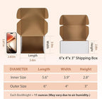 6x4x3 inches Shipping Boxes Set of 25, Small Corrugated Cardboard Box, Literature Mailer, Gift Boxes (White, 6x4x3)