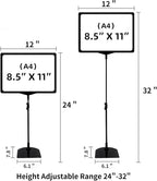Sign Holder Stand,Sign Stand for Display,Adjustable Sign Holders For Table Top，Table Sign Holders 8.5 x 11,8 Packs,Black