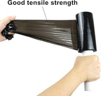 BOMEI PACK1 Roll Industrial Black Mini Stretch Wrap Roll with Handle 5" x 1000Feet 80 Gauge, Heavy Duty Durable Self-Adhering Plastic Wrap for Packing, Moving