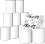 12 Rolls 4" X 3" Thermal Labels, 500/Roll - Direct Thermal Labels Compatible with Zebra & Rollo Printers, BIAlabel
