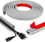 Cord Wall Cover, 118in Self-Adhesive Wire Covers for Cords on Wall, Extension Cable Hider for Floor, Mounted Tv, Home and Office Cavity 0.63" Wx0.31 H