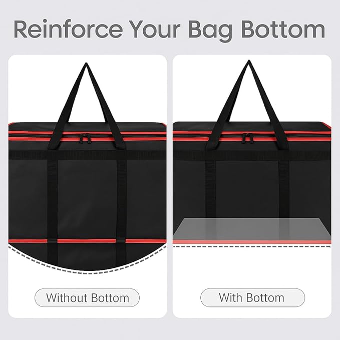 Cooler Insulated Food Delivery Bag & Drink Carrier with Hard Bottom, XXX-Large Pizza Bags for Doordash/Uber Eats, Grocery Catering Travel Thermal Frozen Carrier, Cold Warmer Accessories for Door Dash