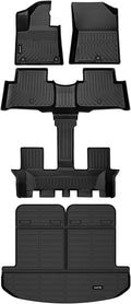 HAFIDI® Floor Mats & Cargo Liner Set Fit for 2026-2021 Kia Sorento 6/7 Passenger (Not for Hybrid) All Weather Protection TPE Anti-Slip Automotive Full Set Floor Liners Custom Accessories - Black