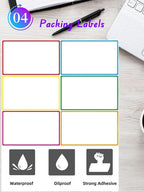 5" x 3" Large Moving Labels for Boxes, Packing Supplies for Moving Color Coded Blank Labels Stickers 120pcs for Home Organization Projects, Kitchen, Storage Bins. Permanent Adhesion