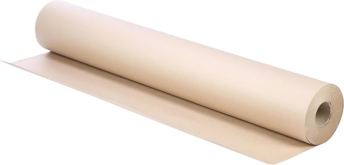 The Boxery Kraft/Brown Kraft Paper Roll, 48” x 9000” (750’)-50lb. Thickness, Heavy Duty Brown Wrapping Paper, Natural Kraft Packing Paper, Void Fill, Arts and Crafts, Bulletin Boards, Gift Wrapping