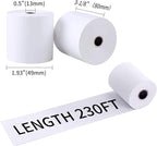 3-1/8" x 230' Thermal Receipt Paper, Pos Receipt Paper, Cash Register Rolls, Receipt Roll for 80mm Thermal POS Printer, 50 Rolls