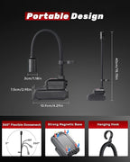 Magnetic Work Light, 4400mAh Rechargeable Flexible Gooseneck Work Light with Hanging Hook, 1000 Lumens 3 Modes LED Machine Light for Work Bench, Lathe, Sewing Machine, Grill, Black