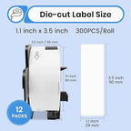 Compatible Address Labels Replacement for Brother DK-11201/DK-1201 (1.1" X 3.5”) Die-Cut All Purpose Shipping Barcode Label Use with Brother QL Label Printers 12 Rolls 4800 PCS