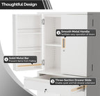 VINGLI Metal Storage Cabinet with 4 Doors & 1 Drawer, 71'' Steel Locking Cabinet with 6 Door Hanging Shelves and Adjustable Shelves for Garage, Warehouse, Home Kitchen, Dining Living Room (White)