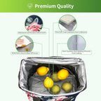 Iknoe Large Cooler Bag Collapsible 24 Can Insulated Bags Leakproof Lunch Cooler Tote with Multi-Pockets for Adult Insulated Thermal Bag for Beach, Picnic, Office Work(Flower)