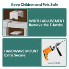 Babelio Baby Gate for Stairs, Kitchen & Doorways, No Bottom Bar| One-Handed Operation| Auto-Close| Hardware Mount (Drill Needed) Safety Dog/Pet Gate (Black - B17, 26-43" W, 28" H)