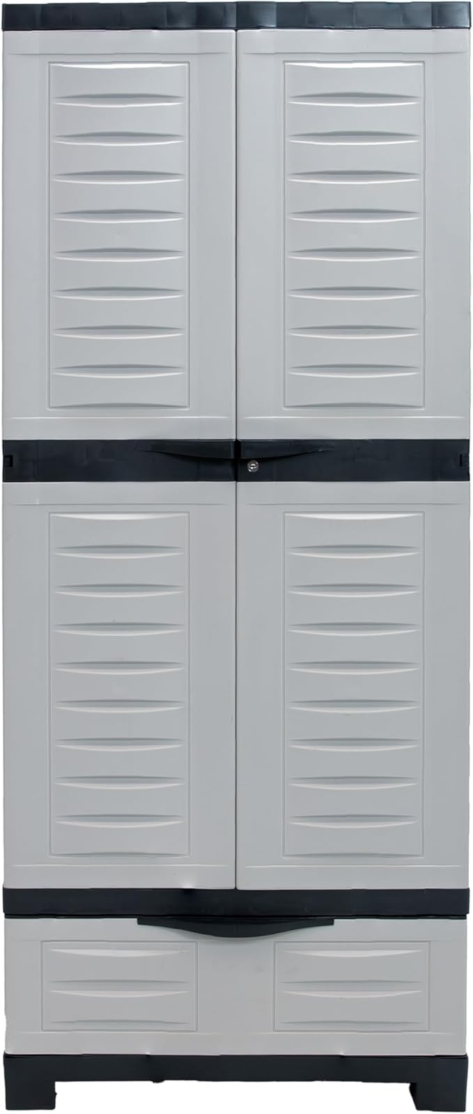 Sunnydaze Lockable Storage Cabinet - Indoor or Garage Storage Cabinet with 3 Adjustable Shelves - 57.5" H - Garage, Office, Home, Laundry Room - Gray