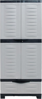 Sunnydaze Lockable Storage Cabinet - Indoor or Garage Storage Cabinet with 3 Adjustable Shelves - 57.5" H - Garage, Office, Home, Laundry Room - Gray