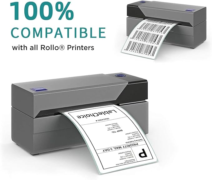 3"x1" 3-Proof Direct Thermal Barcode Shipping Labels for Zebra LP2844 GK420D GK420T ZD421 ZD420, 12 Rolls 15600 Pcs 1x3 Strong Adhesive Return Address Label Used with Rollo MUNBYN Arkscan