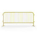 Angry Bull Barricades Metal Interlocking Steel Barricade (8.5 Ft. Heavy Duty, Flat Feet, Yellow Powder Coated, Set of 20)