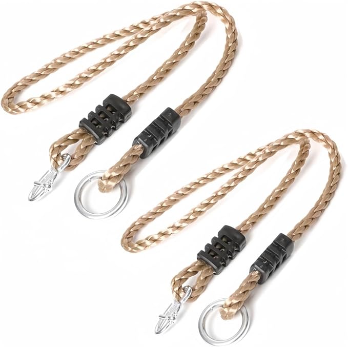 Set of 2 Tree Swing Nylon Ropes Indoor Outdoor Adjustable Hammock Swinging Chair Straps Hanging Kit for Adjustment or Extension - Holds to 700lbs (40 inch, Brown)