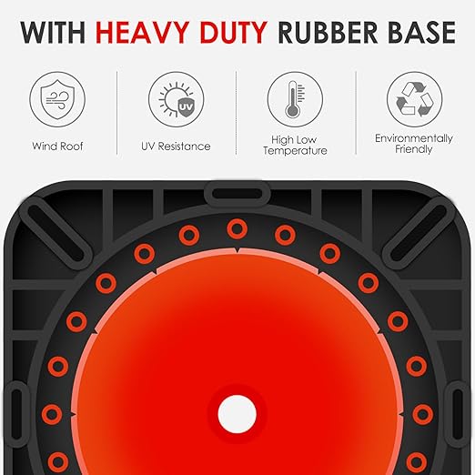6 Pack Extra Large 36" Inch PVC Traffic Cones with Heavy-Duty Base, High-Visibility All-Weather Safety Cones for Road Construction, Parking Lot, and Garage Use (6, Orange, 36" Extra Large)