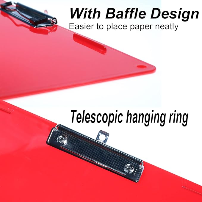 Acocony 11x17 Clipboard Landscape Extra Large Clipboard Low Profile Clip 11 x 17 Clipping Board Plastic Red Pack of 1