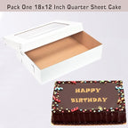 JJO 6 Pack 20x14x5 Inches Sheet Cake Box with Window Large Bakery Boxes Corrugated Rectangle Cake Boxes for 18x12 Inch Quarter Sheet Cake,Donuts,Brownie,Pastry Baking,Muffins,Cupcake