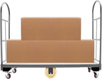 Heavy Duty, Narrow Aisle U-Boat Platform Truck, Premium Hand Truck Can Hold Loads Up to 2,000 Pounds, 15.7x64.6 Inch Steel Deck