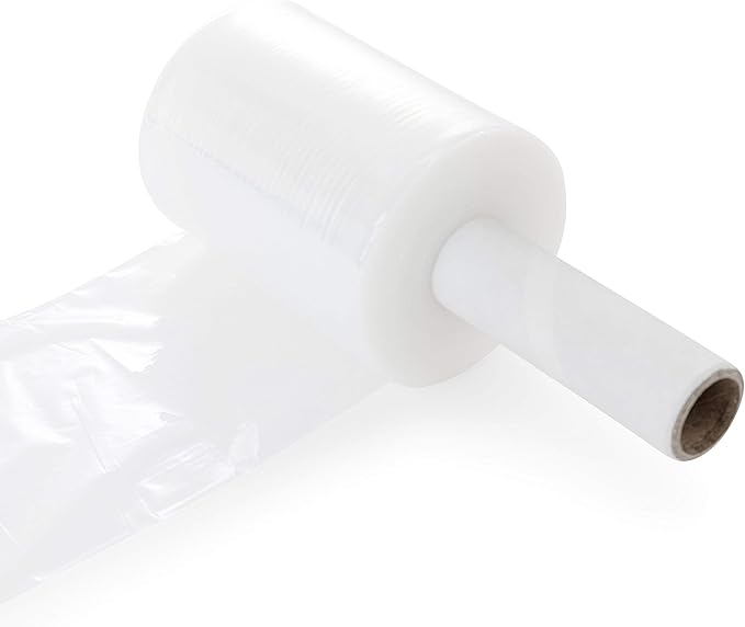 12 Packs of 5 inch x 1000 ft Stretch Wrap Film with Handle 70 Gauge Extra Thick Clear Mini Hand Stretch Wrap Rolls, Clear